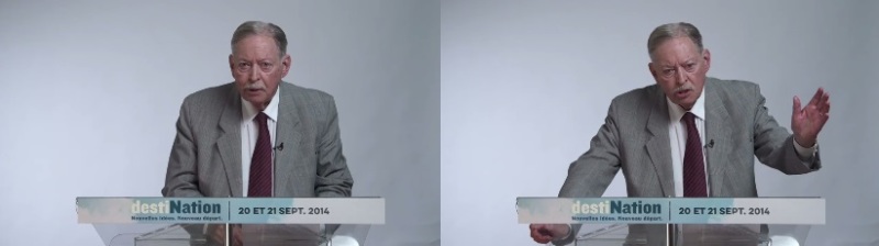 Images issues de la capsule vidéo du discours de Jacques Parizeau à destiNation